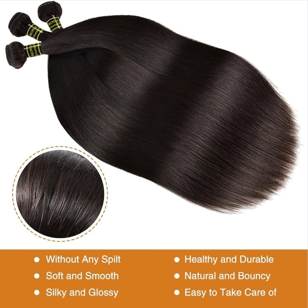 Straight Bundles Human Hair 24 26&28 Inch 100% Unprocessed Brazilian Remy Virgin