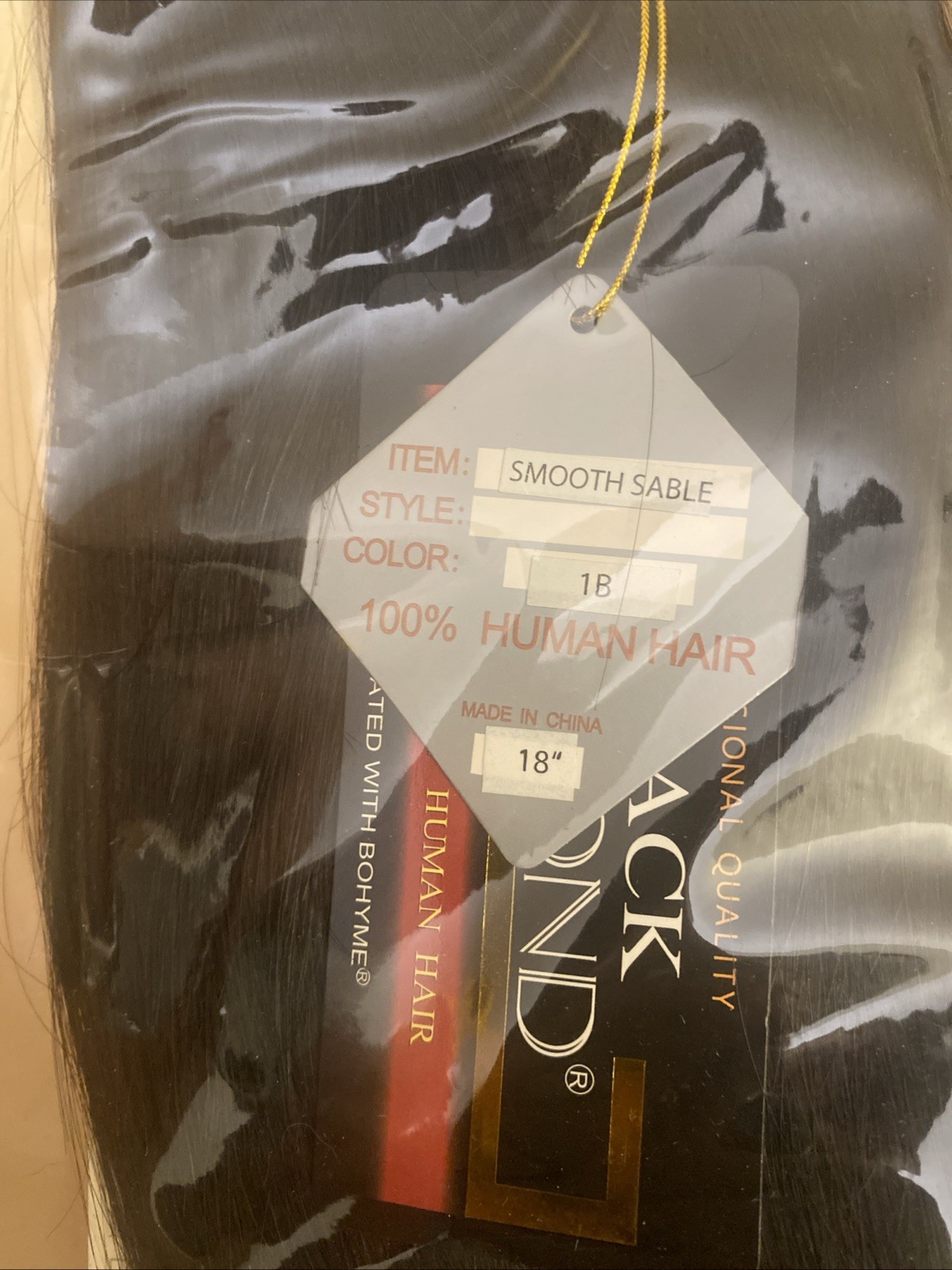 Black Diamond Natural Elite 100% Human Hair Extension 1b-18” SMOOTH SABLE
