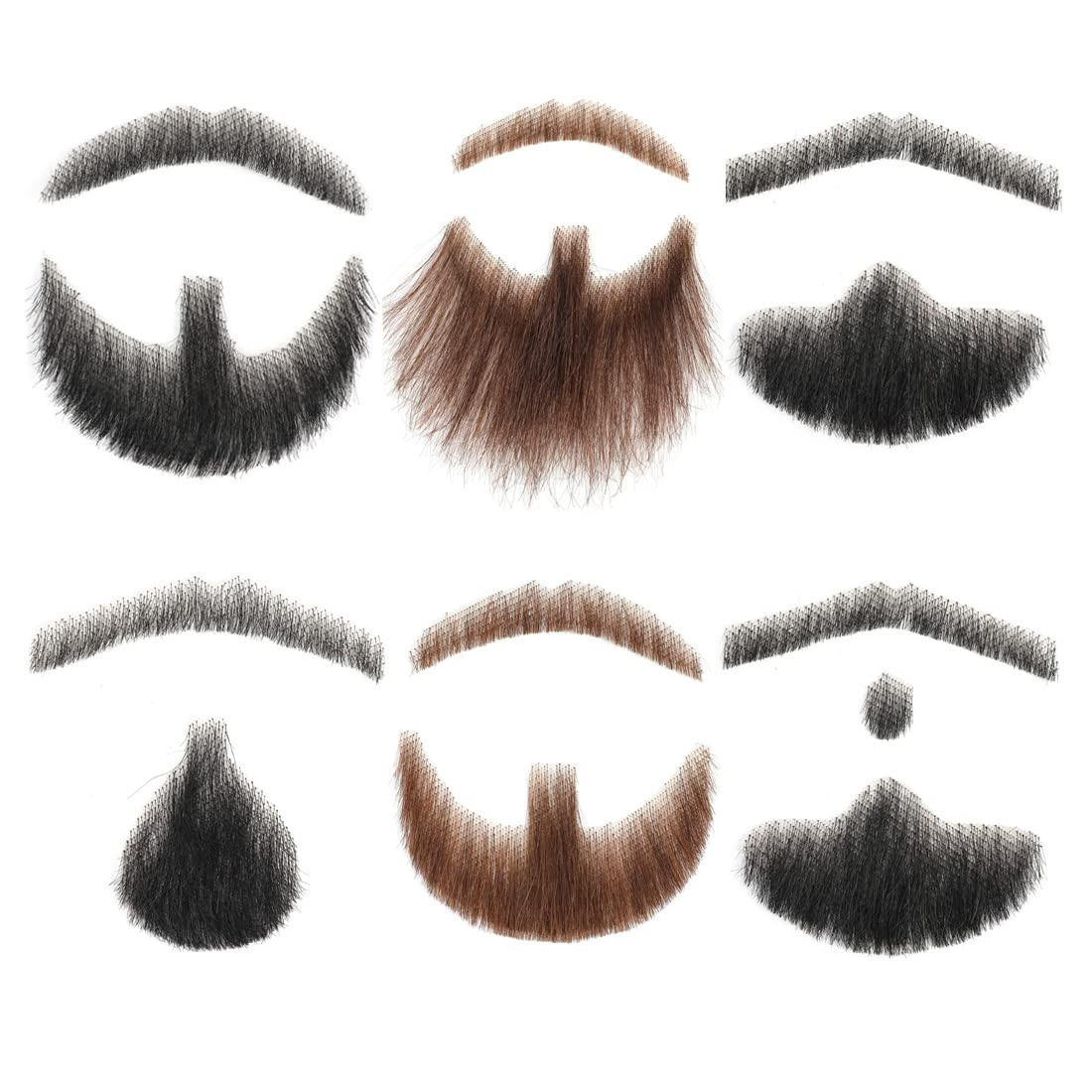 Human Hair Fake Face Beard and Mustache Realistic False Facial Hair Hand Tied La