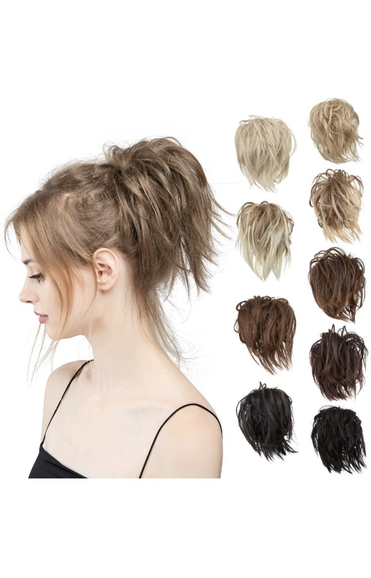 Messy Bun Hair Piece, CJL HAIR Tousled Updo Extensions