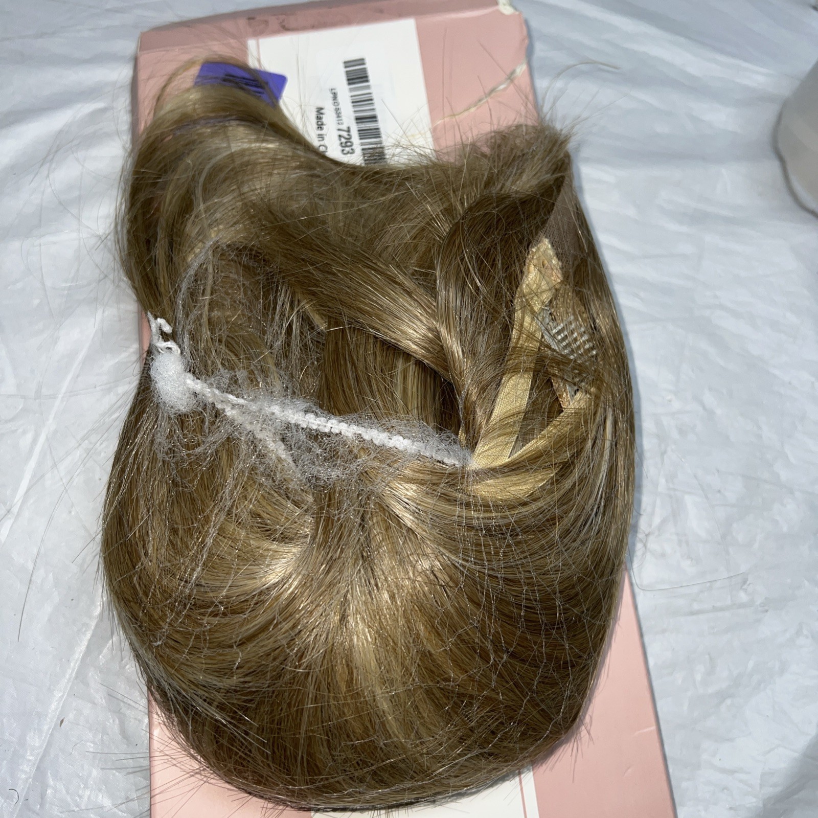 Challeam 12 Inch Lace Front Hair Topper with Band Champagne Synthetic Straight