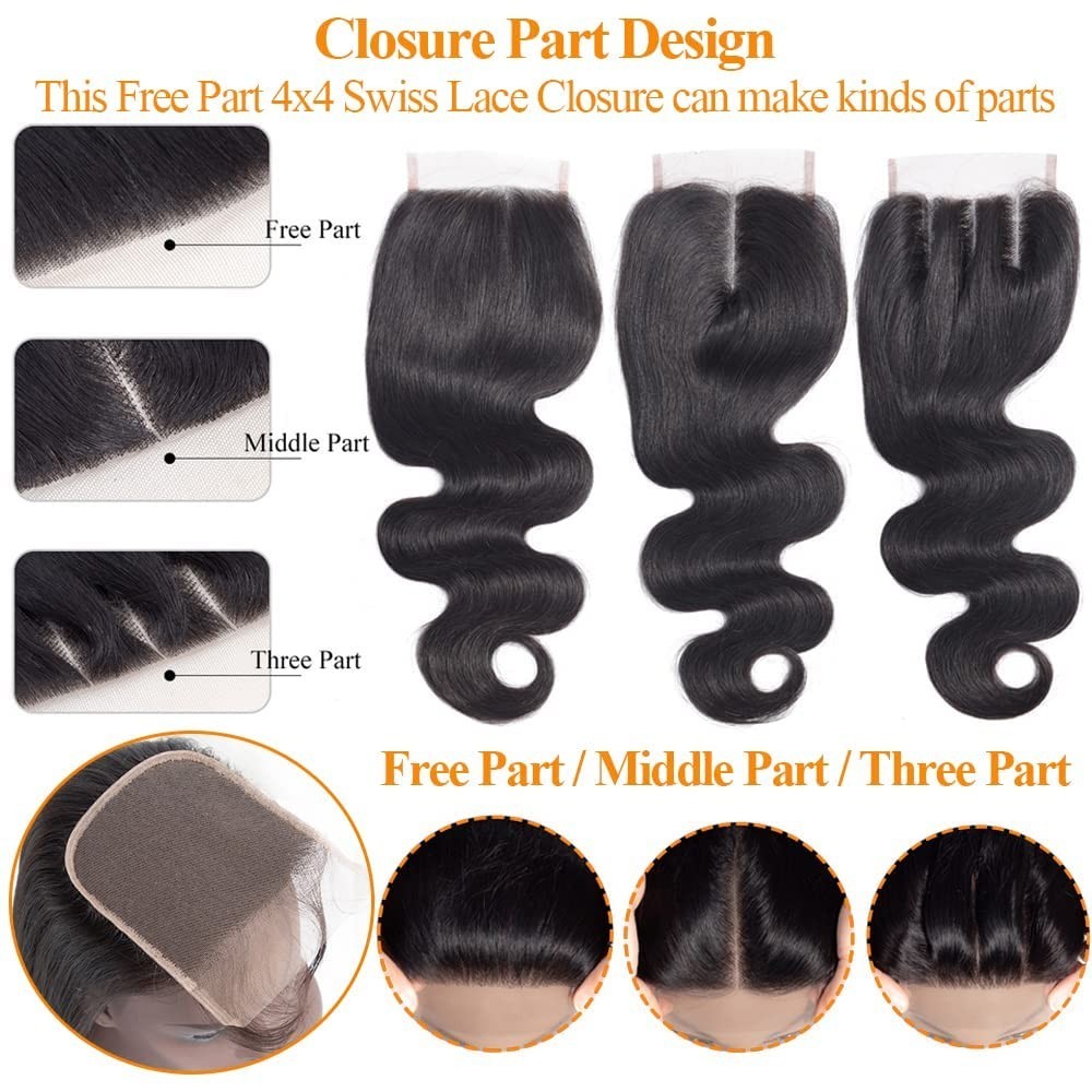 Straight Lace Closure Human Hair 4×4 HD Lace Closure 10 Inch Unprocessed Braz…