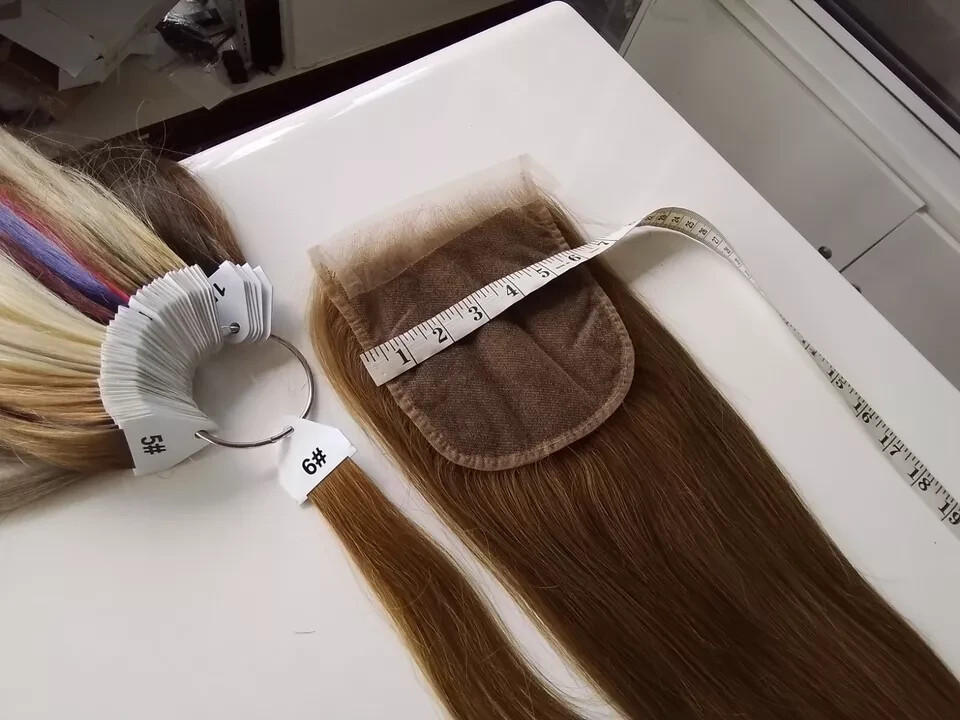 12A 20INCH 6X6 HD LACE CLOSURE ASHY 6# BRAZILIAN VIRGIN HUMAN HAIR STRAIGHT 90g