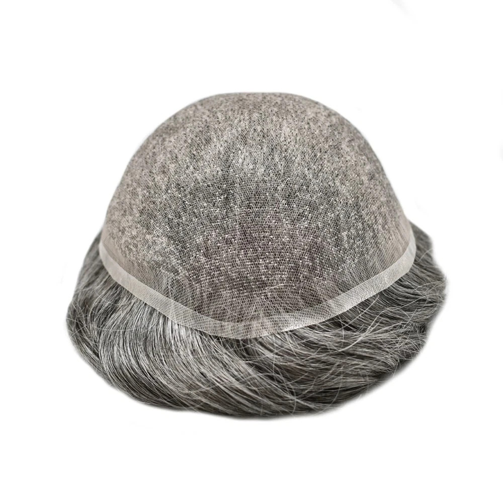 Full Swiss Lace Mens Toupee Light Density Human Hair System Replacement for Men