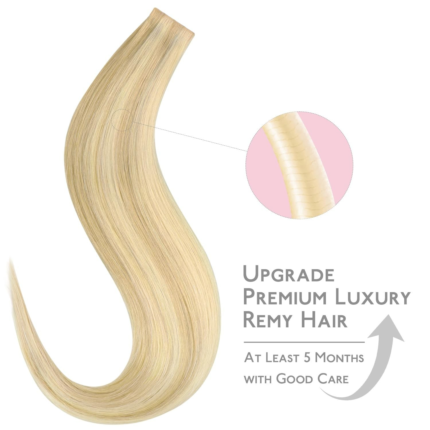 WENNALIFE 10pcs Invisi Edge & 10pcs Classic Tape in Human Hair Extensions #16/22