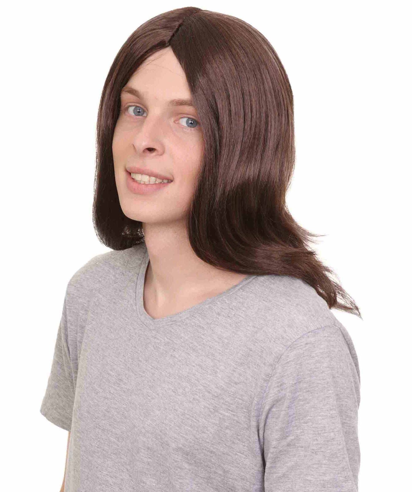 Hollywood Mens Rocker Pop Star Cosplay Wig Premium Breathable Capless Cap HM-214