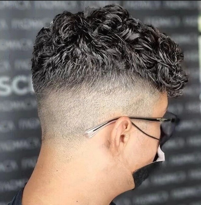 20mm Natural Curly Hair Toupee for Men Super Thin Durable Mono &PU Base 6×8 Inch