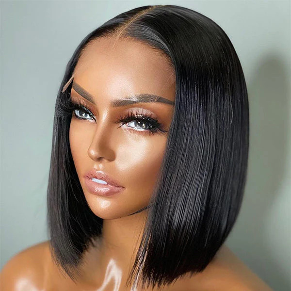 Glueless Lace Front Wig Short Human Hair Lace Front Wigs for Women Straight Bob