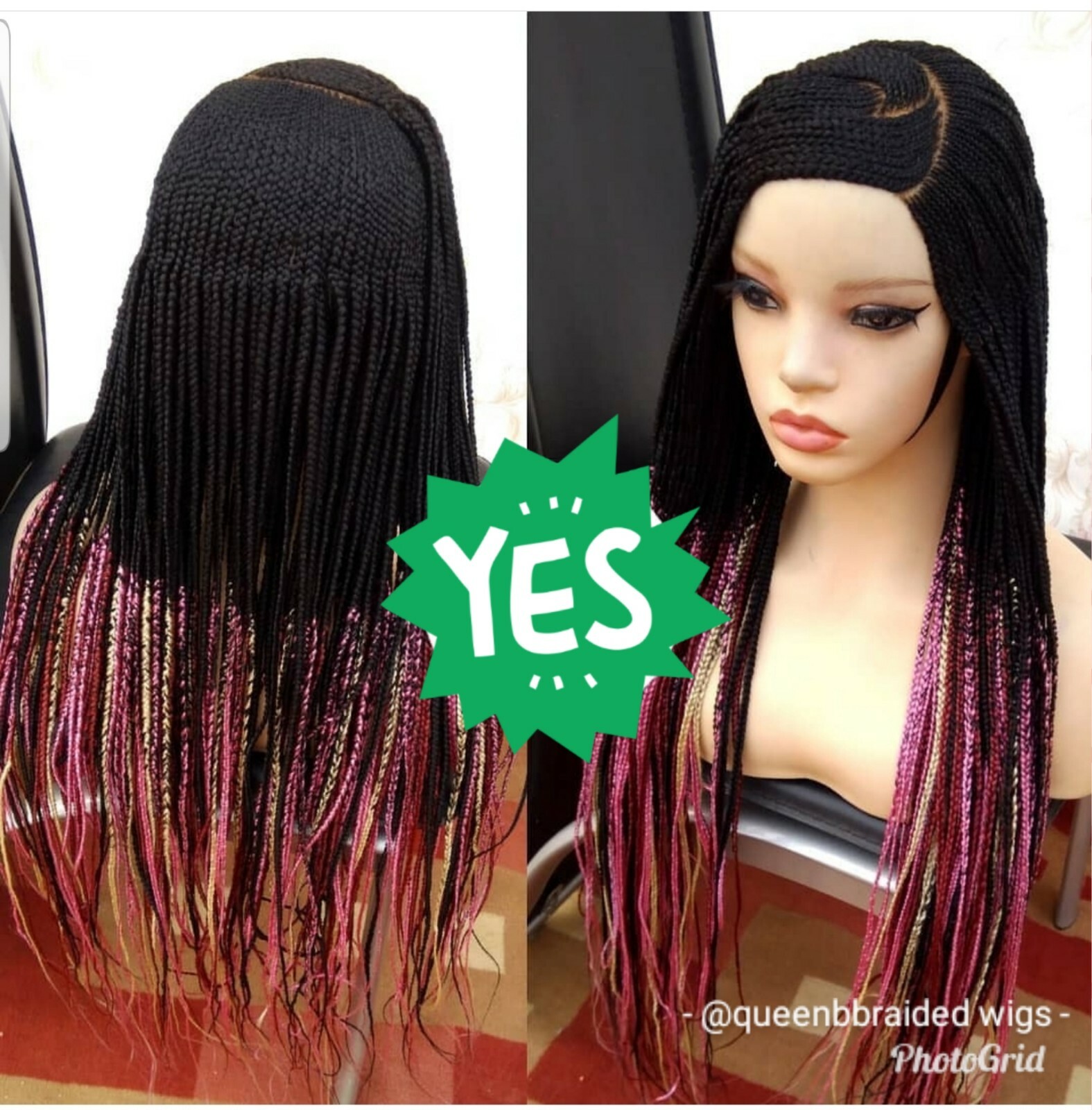 Braided wig:Handmade Braids Cornrows wig,PRE-ORDER ONLY.2-3WEEKS. Location USA