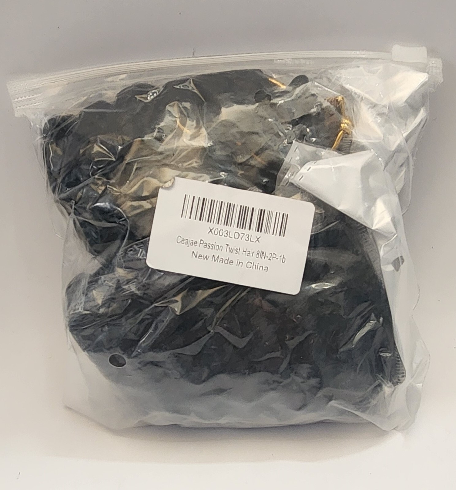 6 Packs Passion Twist Crochet Hair Packs – 20 Strands each – 8 in. – Black