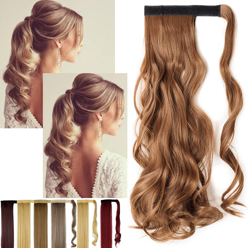 1PCS Hair Ponytail Clip In Hair Extensions Real as Human Wrap Around Pony Tail