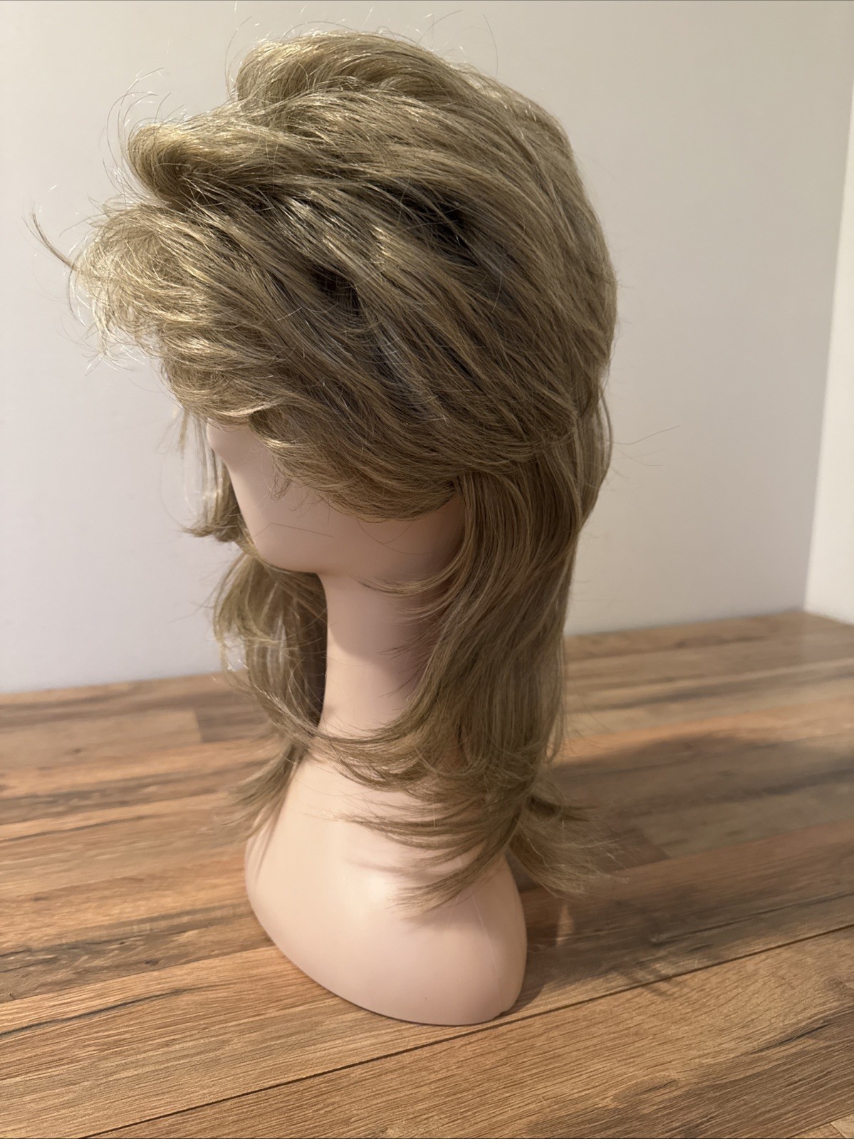 Synthetic Wig Medium Blond Curly Top Layered Lace Inner Net Adjustable