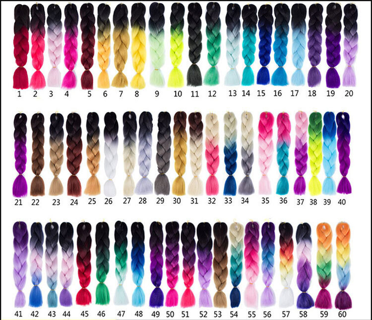 Coloured Twist Braids Synthetic Fiber Jumbo Braiding Black+Red+Yellow+White