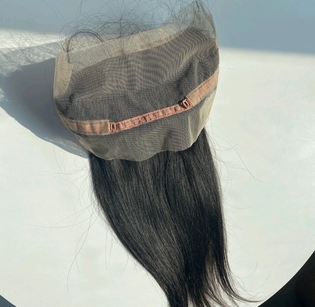 12A 20INCH LACE 360 FRONTAL BRAZILIAN VIRGIN HUMAN HAIR SILKY STRAIGHTS 120g 1B#
