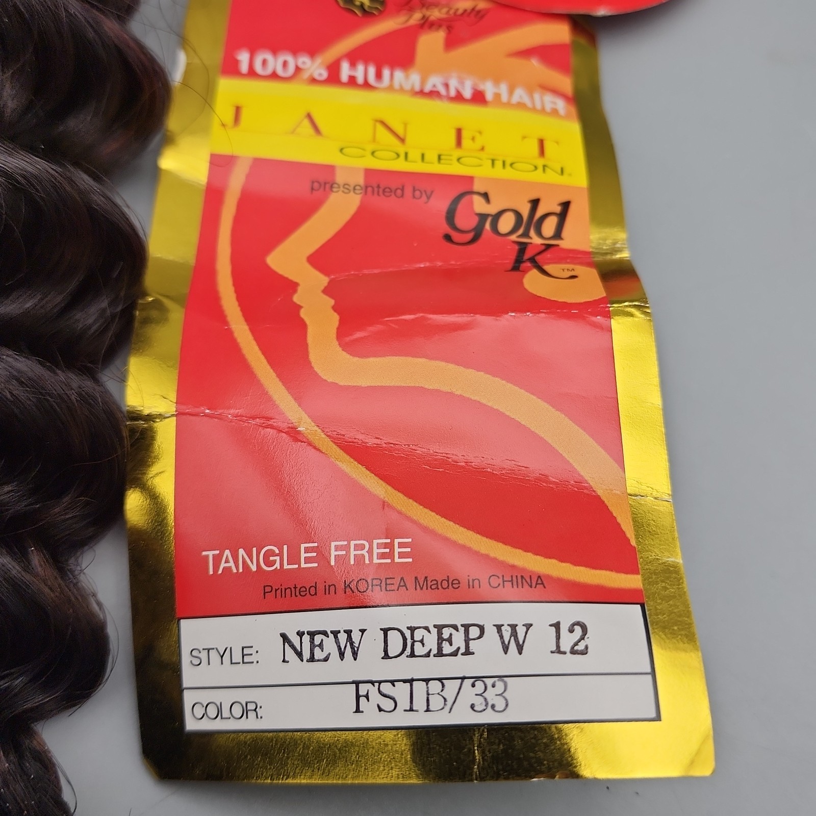 100% Human Hair New Deep W 12 Janet Collection Gold K Color FS1B/33 Wet & Wavy