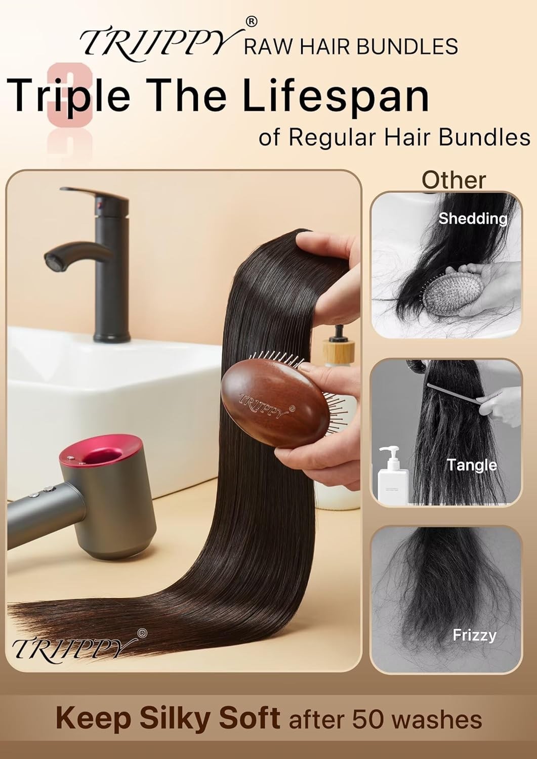 Raw Human Hair 2 Bundles,Triple Lifespan Than Regular Virgin Hair No.1 Sales Of