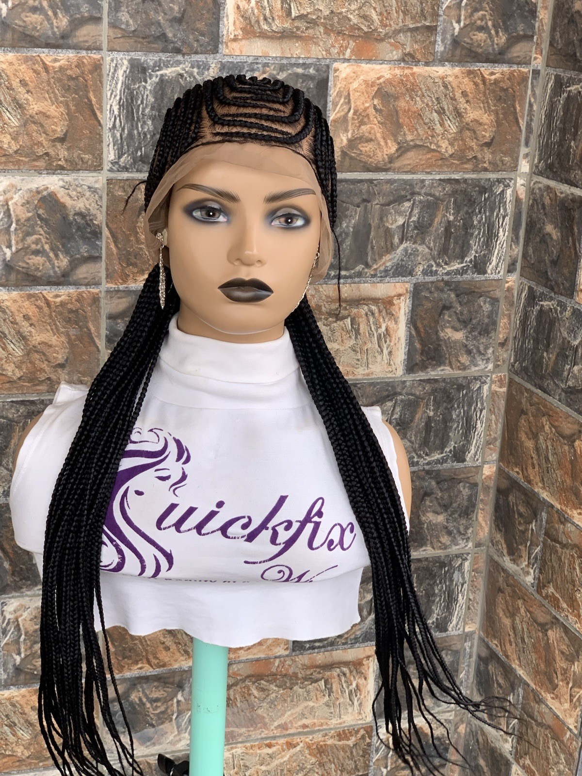 Simple Cornrows Braided Wig Box braids Full lace braids wig Senegalese