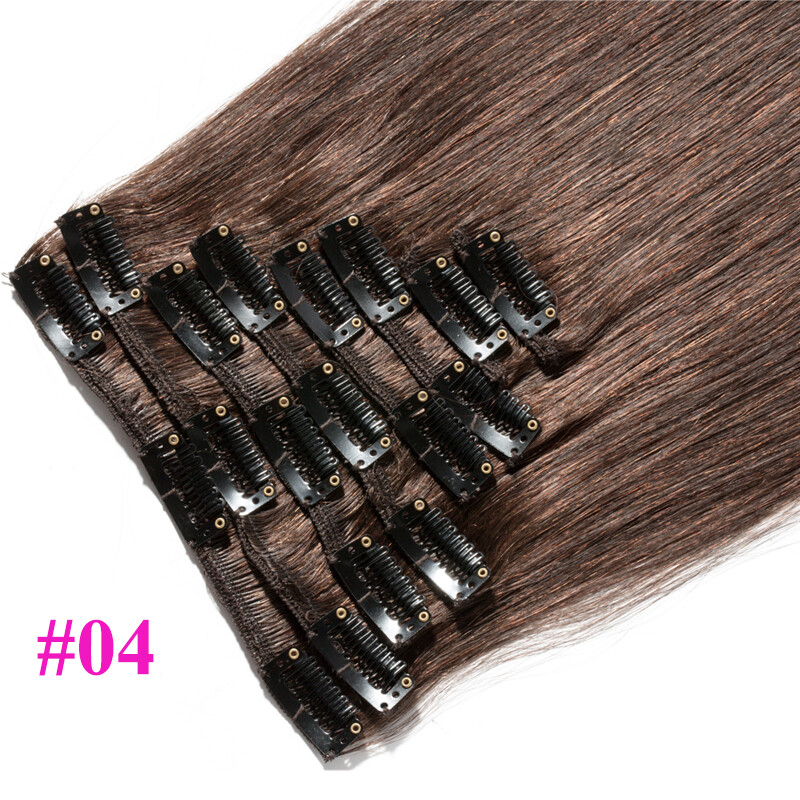 CLEARANCE Ombre Clip In 100% Real Human Hair Extensions Weft 8 Pieces Full Head