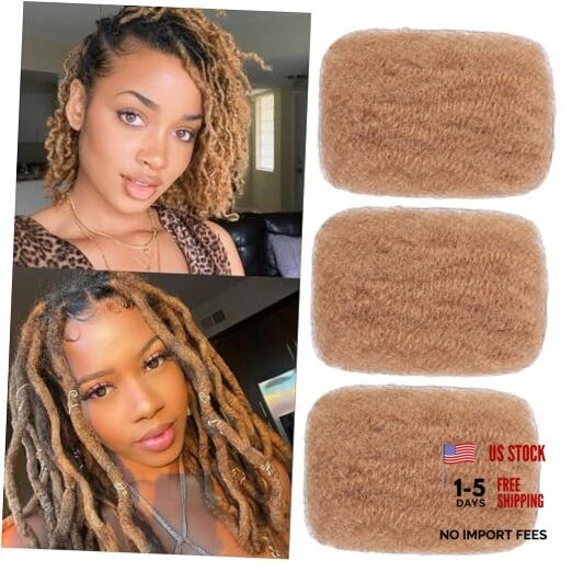 16 Inch Afro Kinkys Bulk Human Hair 3 Packs 16 Inch (Pack of 3) Honey Blonde#