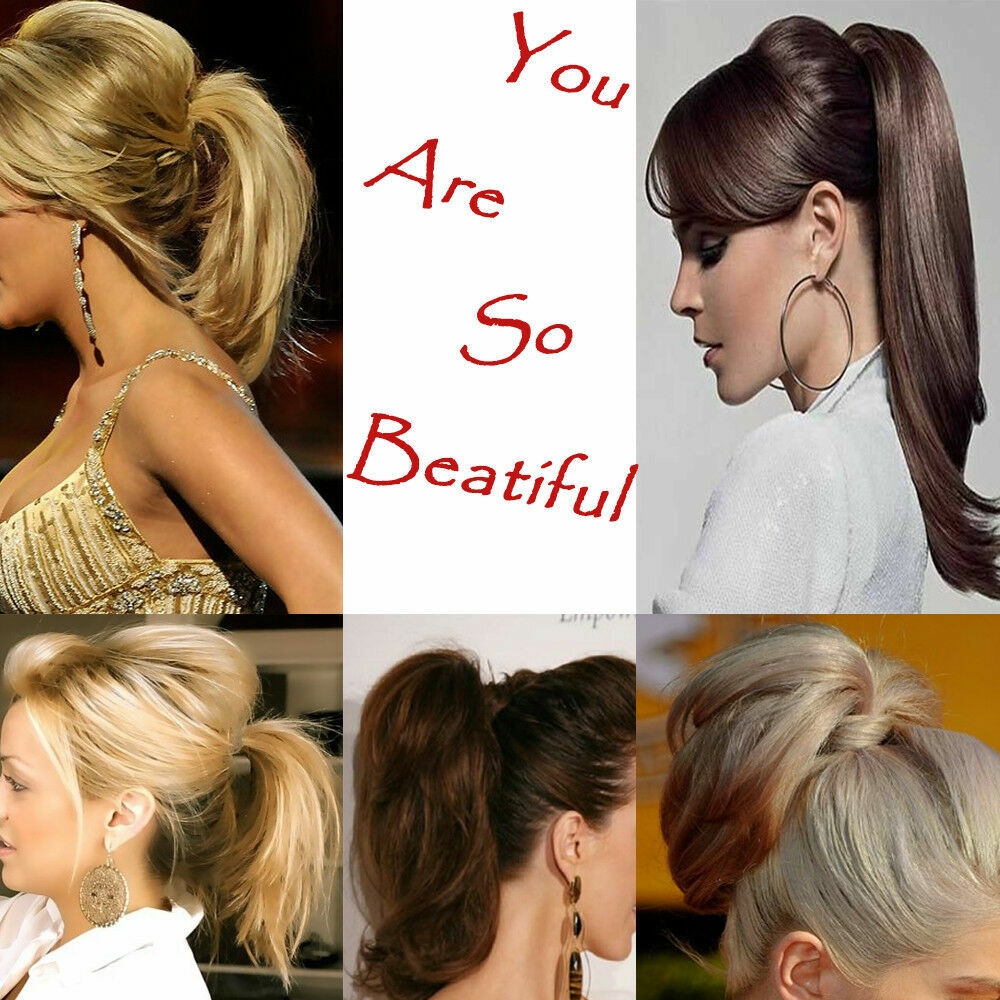 Natural As Human Messy Ponytail Hair Piece Claw In Hair Extension Short Wavy US