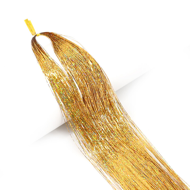 Sparkle Hair Tinsel Holographic Glitter Extensions Highlights False Hairstyling