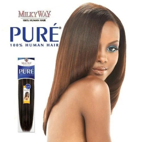 Milky Way Pure 100% Human Hair Yaky Weave 14″ #4