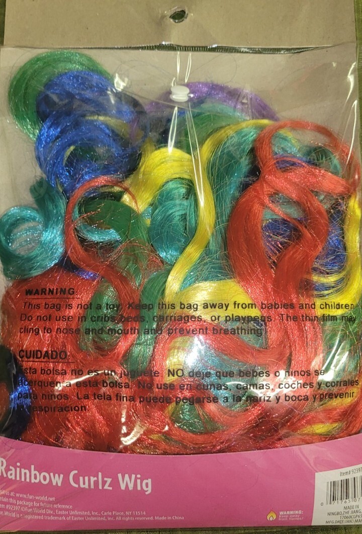 CELEBRATE HALLOWEEN!! Cosplay Primary Multicolor Wig Long Wig W/Bangs NEW !!