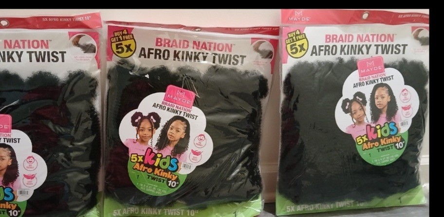 MAYDE Braid Nation Pre-Twisted Synthetic Twist Braid Extension Black 10in