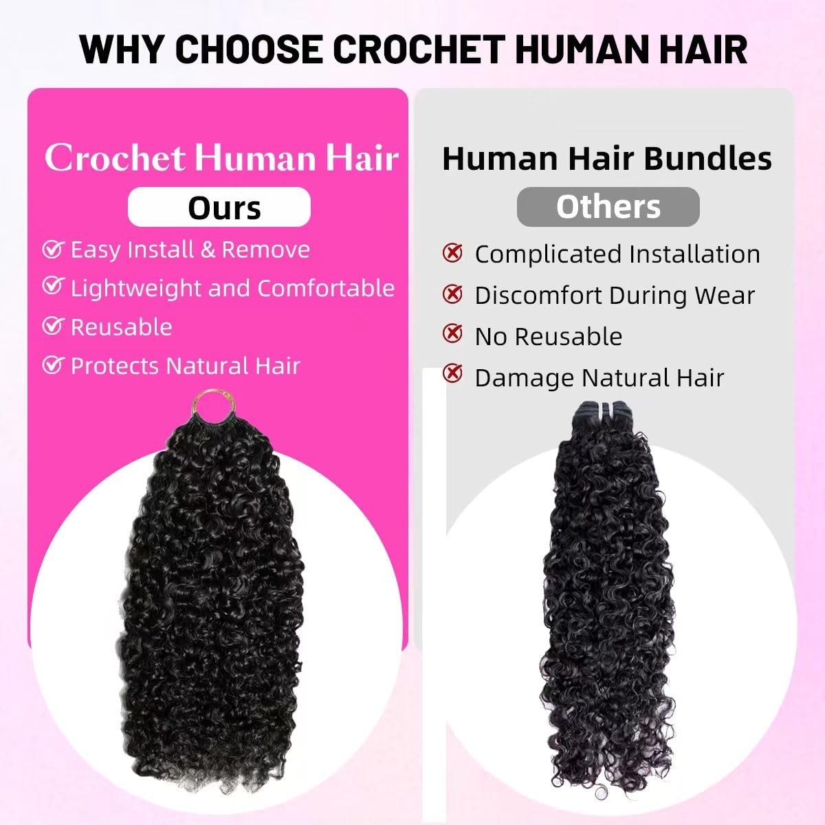Perismoda Feather Crochet Human Hair 14 Inch Crochet Burmese Curly 15A 100