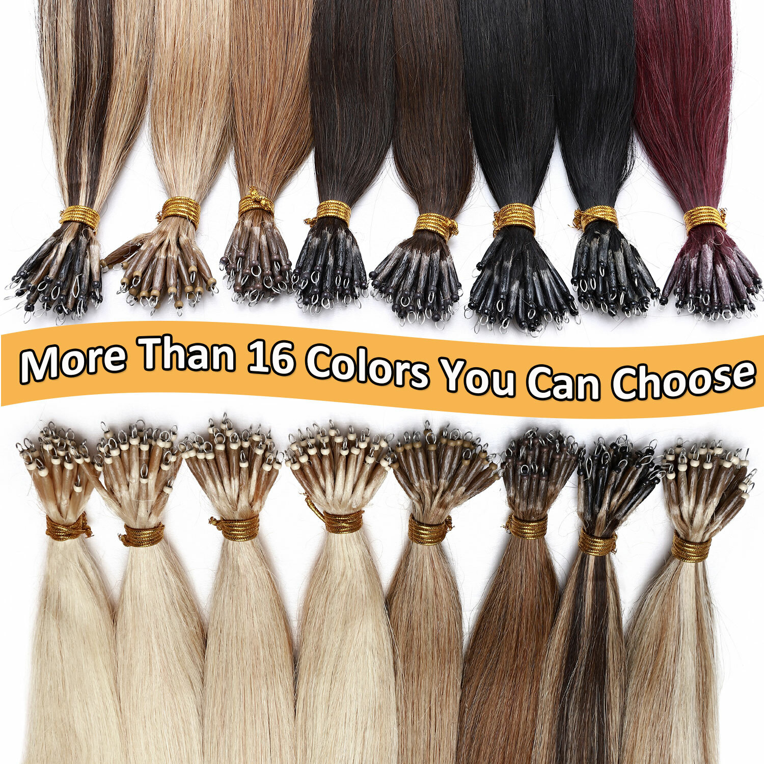 THICK Russian 100%Real Remy Human Hair Extensions Micro Nano Loop Ring Bead Link