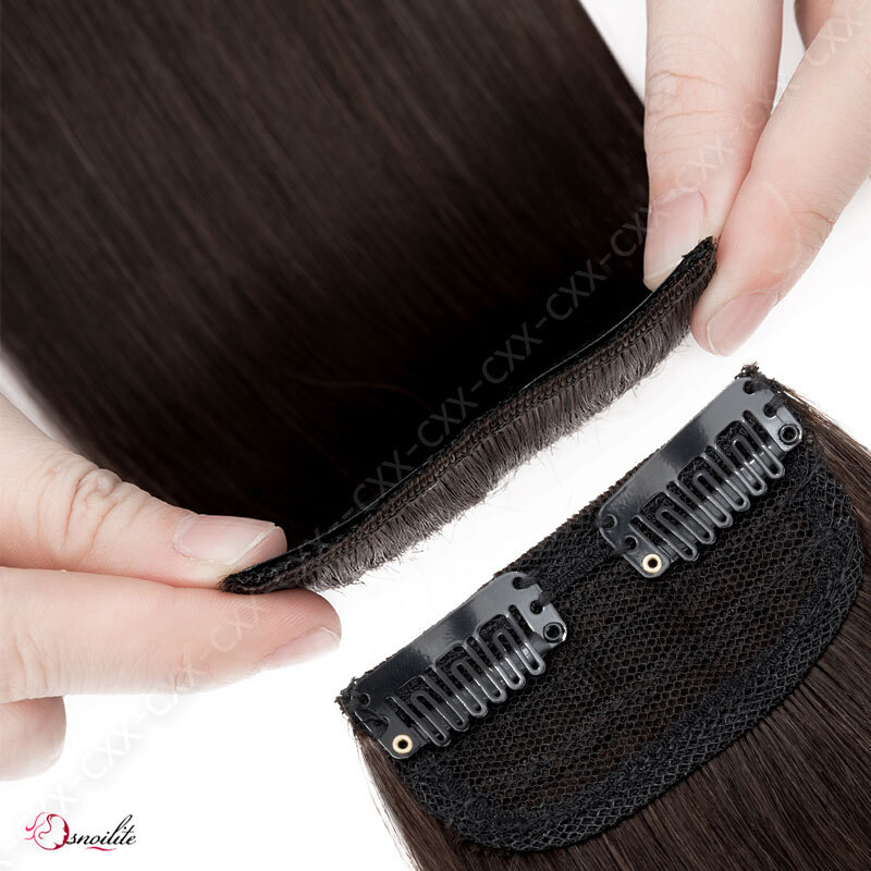 US One Piece Clip In 100% Remy Human Hair Extensions Side Hair Topper Pad Blonde