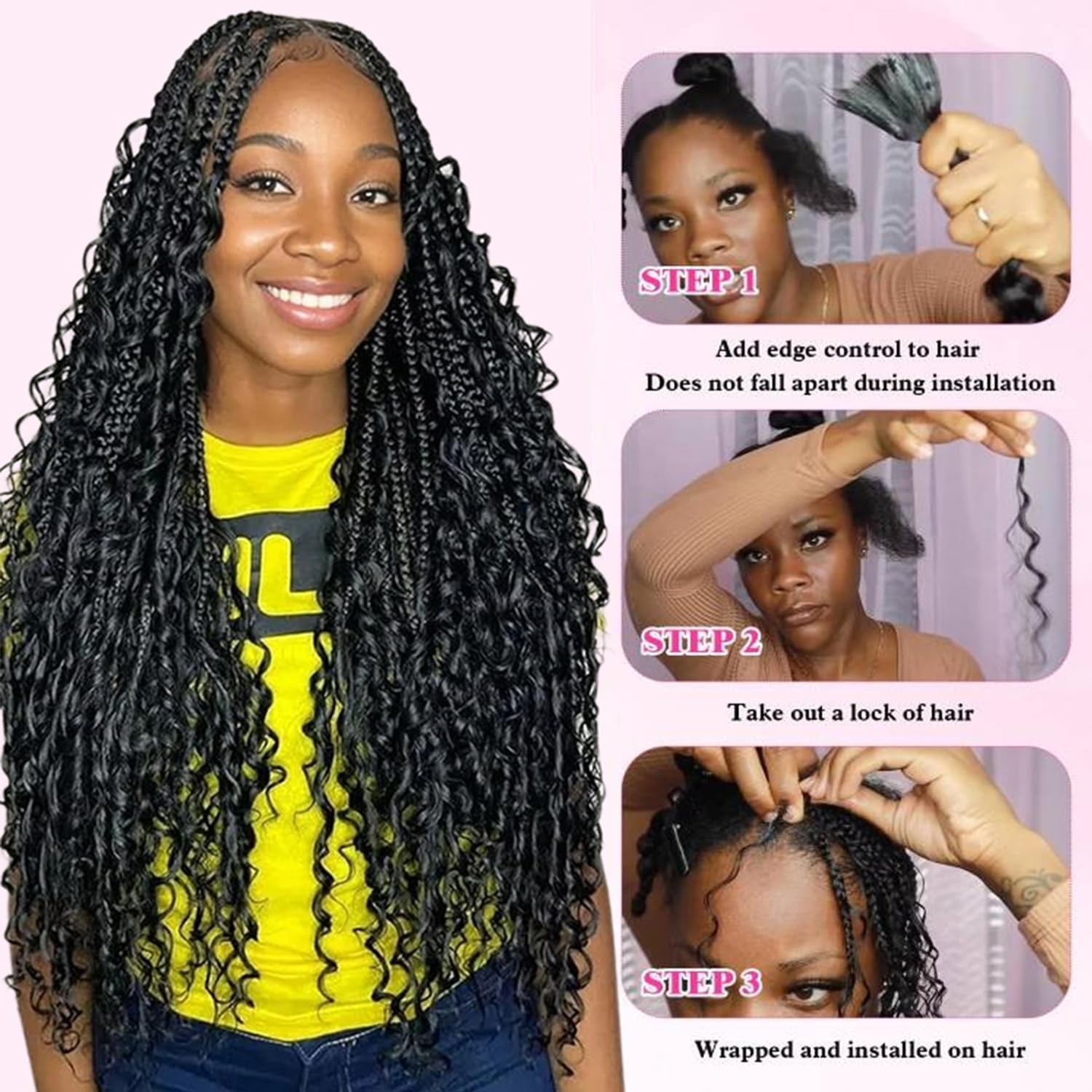 Human Braiding Hair for Boho Braids 2 Bundles 110G 20 Inch Deep Wave Bulk Human