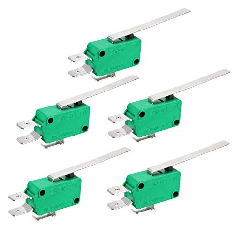 5PCS KW3-OZ 16A 125/250VAC Long Straight Hinge Lever Type SPDT NO NC Micro