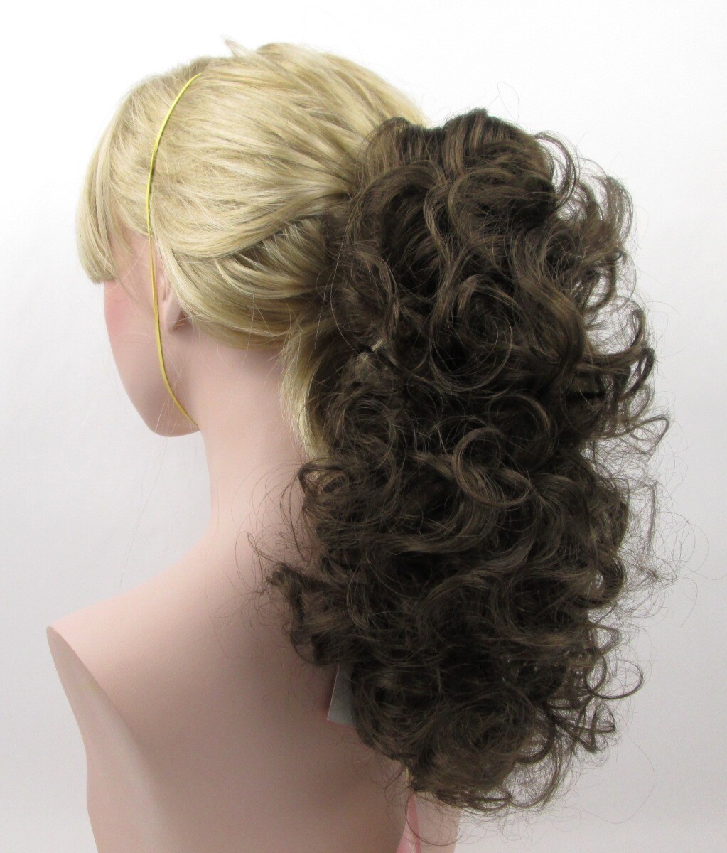 12″ LONG LOOSE NATURAL CURLS CURLY HAIR PONYTAIL HAIRPIECE BANANA CLIP JOY