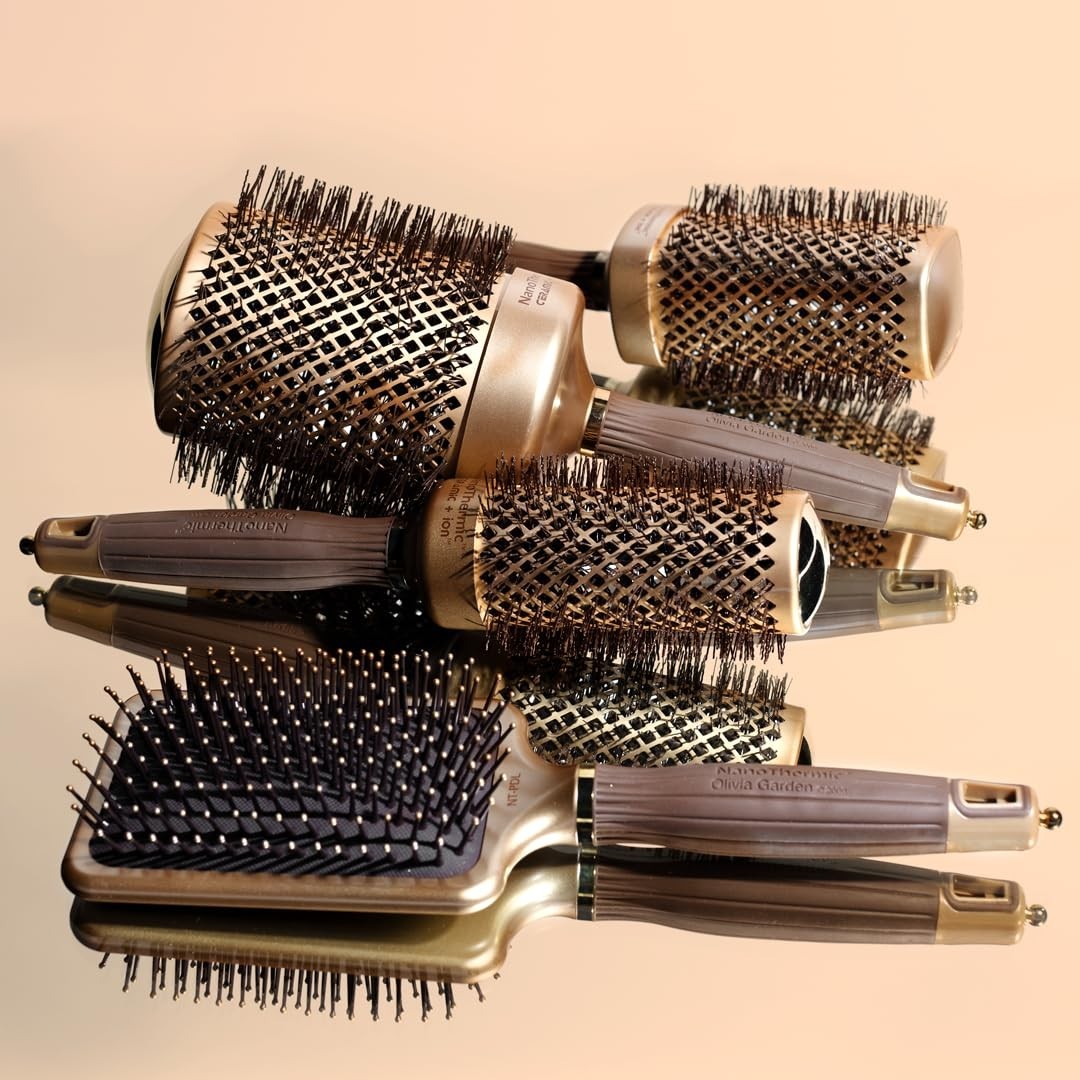 Hair Brush Ceramic Ion NanoThermic Paddle Styler Olivia Garden NT PDL