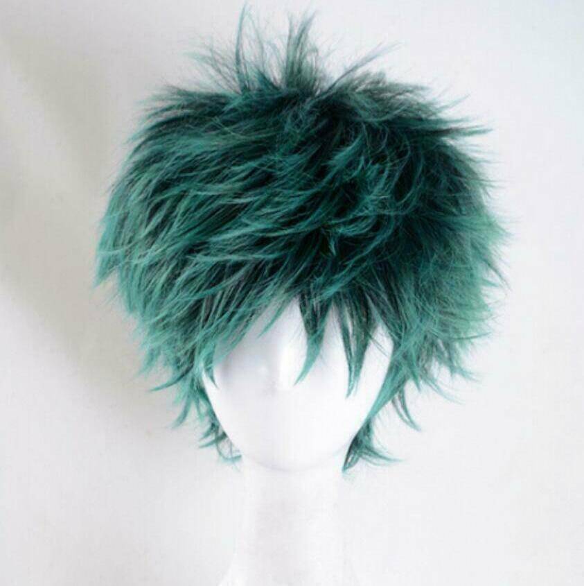 My Boku no Hero Academia Midoriya Izuku Costume Cosplay Short Dark Green Wig
