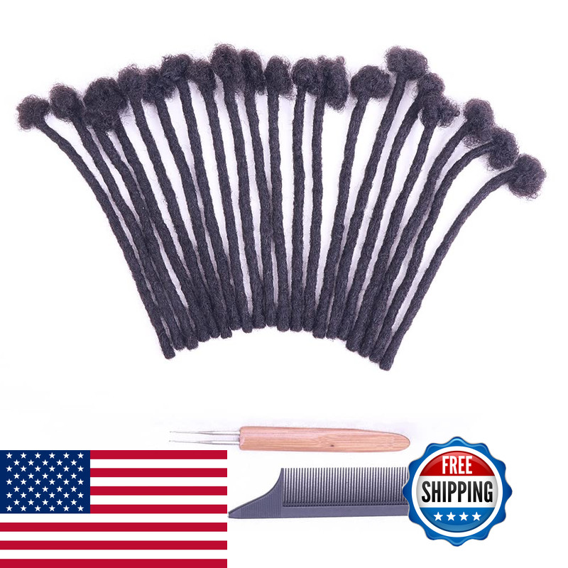 Adiasai 0.6Cm Width 4 Inch 60 Strands 100 Human Hair Loc Extensions Full