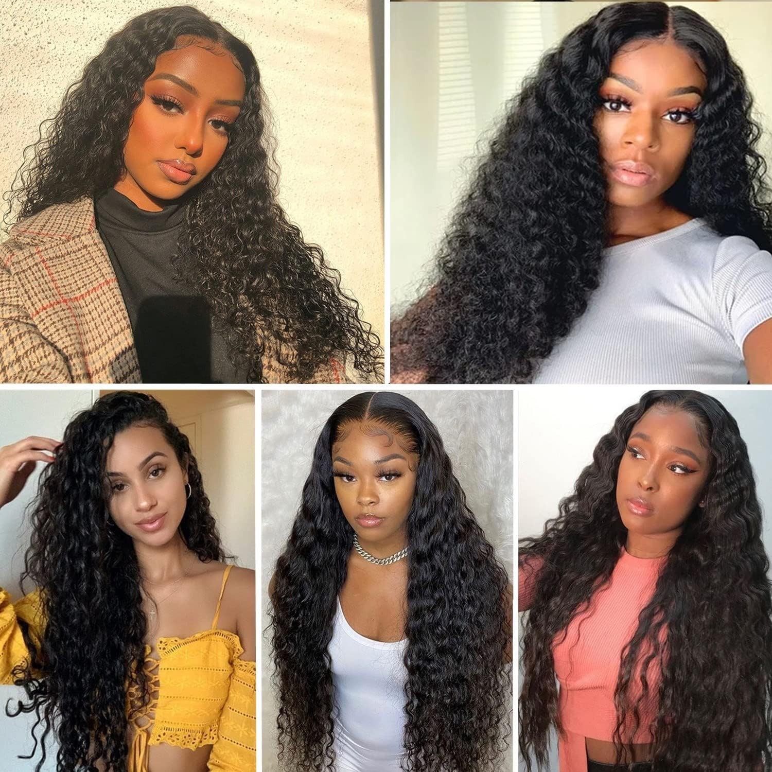 12A Deep Wave Human Hair Bundles 22 24 26 Inch Deep Curly Bundles Human G1N