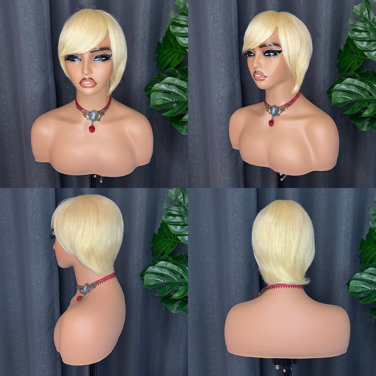 Elegant 613 Blonde Pixie Cut Wig for Black Women – 100% Human Hair, 150% Density