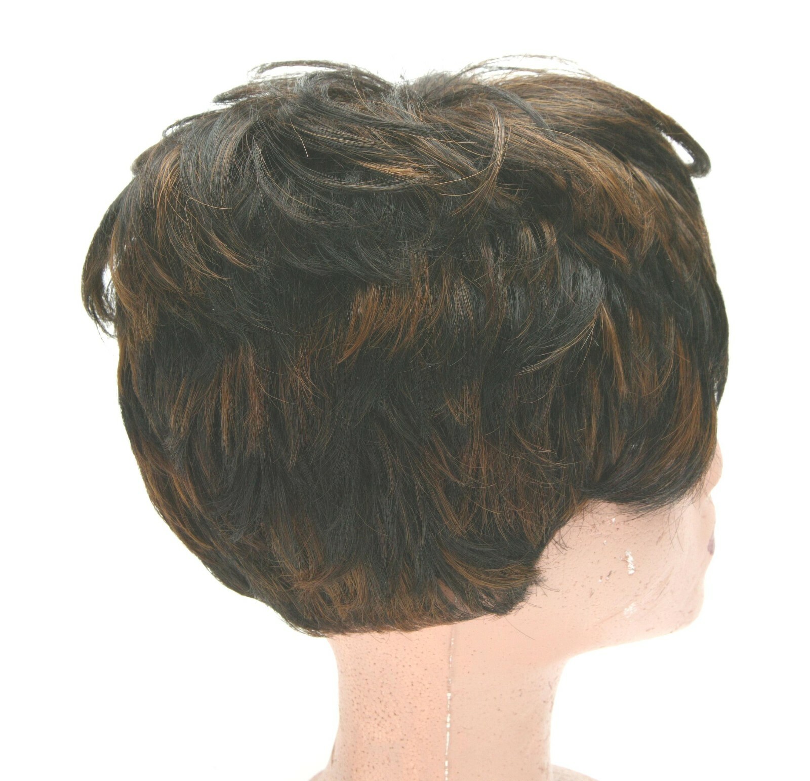 Women’s Dark Short Hair Wig. Unusual Shape. Made By Modu, Indonesia. Unworn.