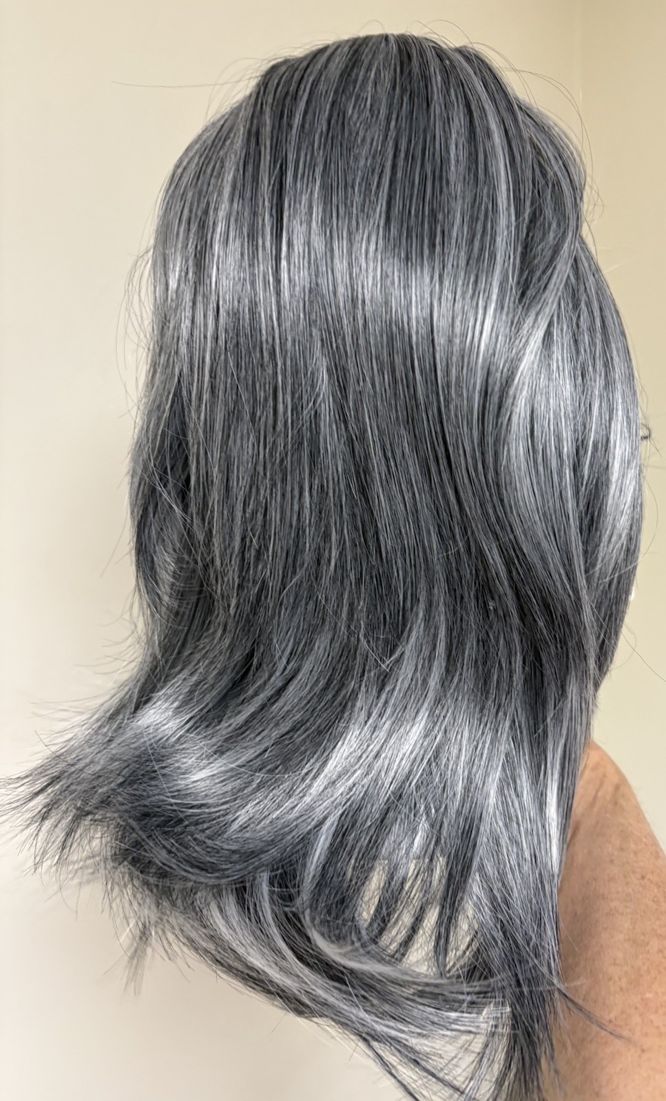 Fashion Wigs Salt & Pepper Gray Bob Style Synthetic Hair 14” NEW
