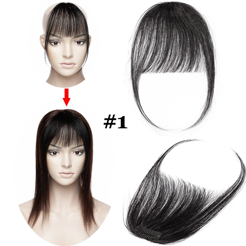 Clip In Thin Air Bangs Fringes 100% Real Human Hair Extension Beauty Choice US