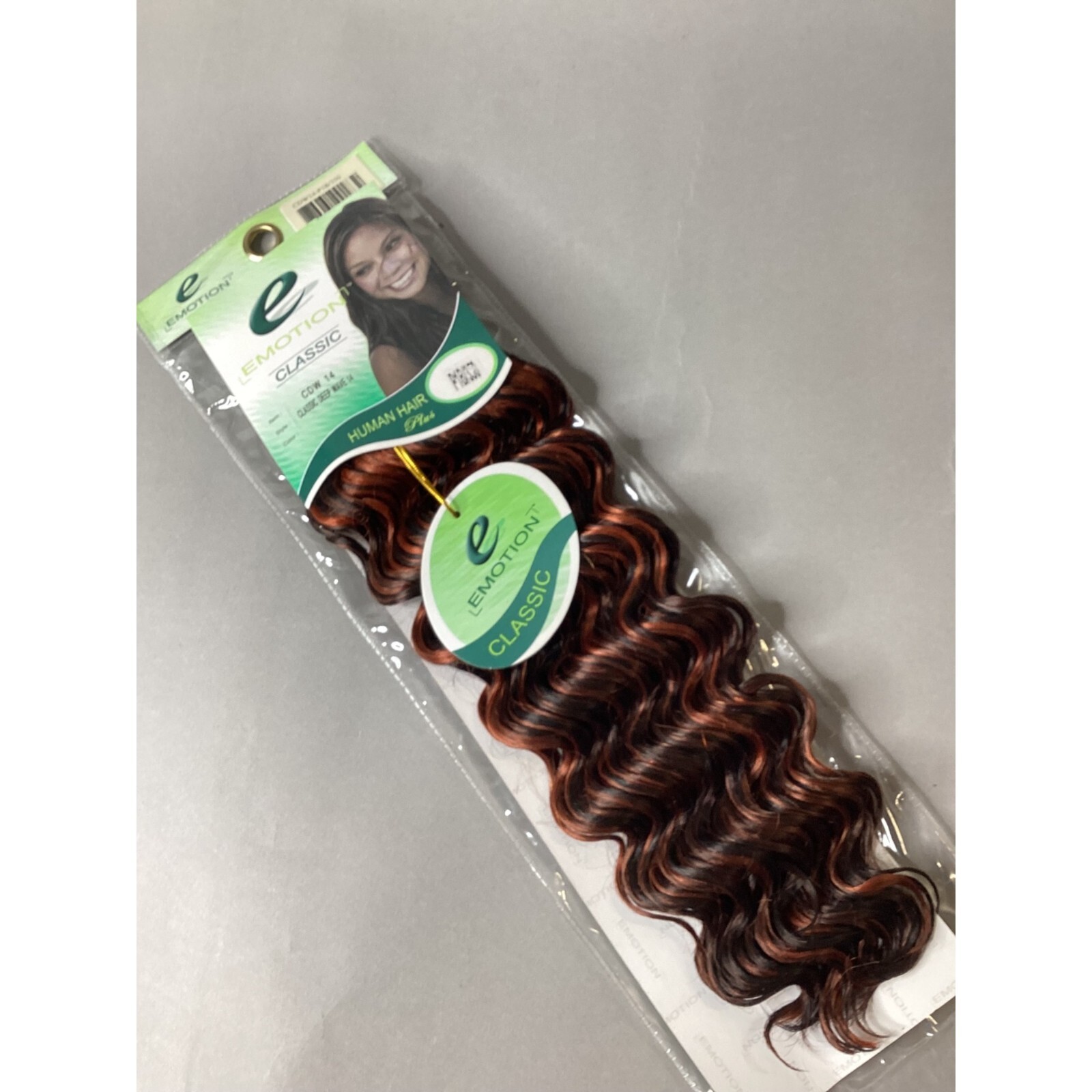 14″ Deep Wave Color #P1B350 Off Black with Highlights Blended Hair Extensions Tr