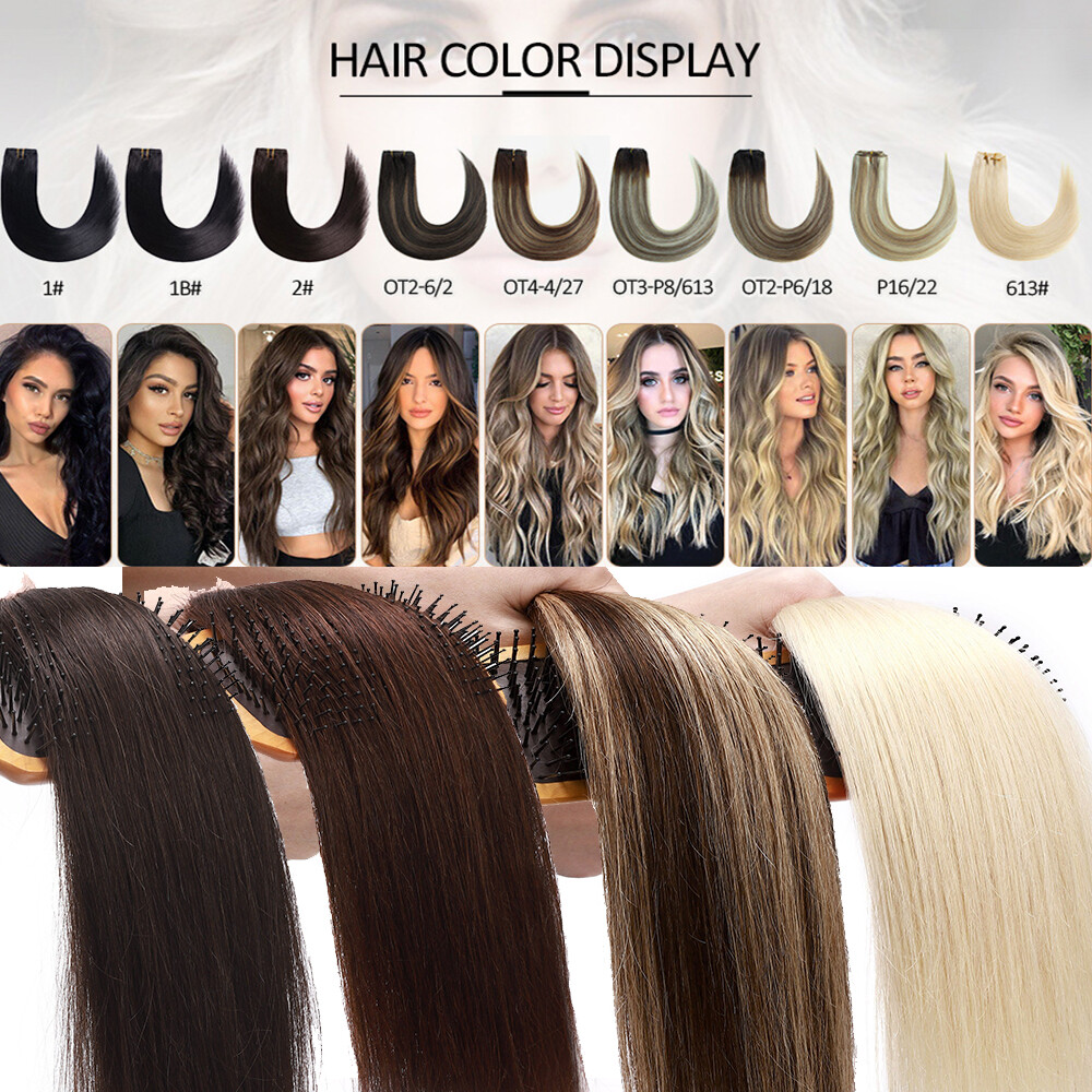 Luxury THICK Double Weft Clip In 100% Real Remy Human Hair Extensions Full Head
