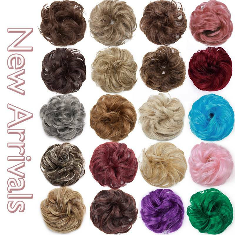 Messy Bun Scrunchie Hair Piece False Updo Cover Elastic Hair Extension Curly US