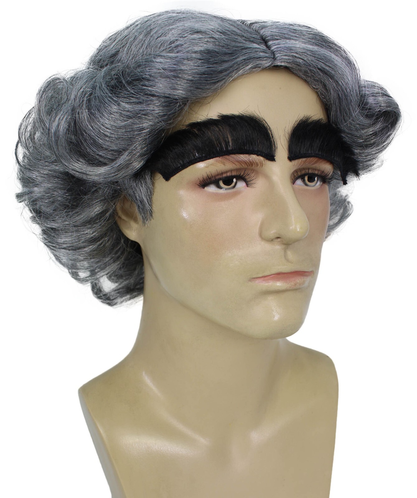 Adult Men’s Mayor Christmas Grey Wig, Flame-retardant Synthetic Fiber, HM-1636