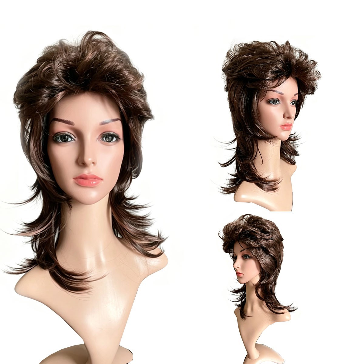 Mullet Wigs for Women Men 80s Rocker Wig Costumes Fancy Party Cosplay Halloween