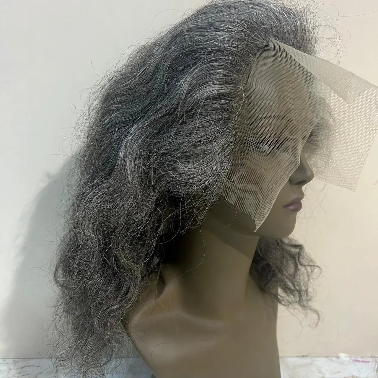 Lace front gray human hair wigs