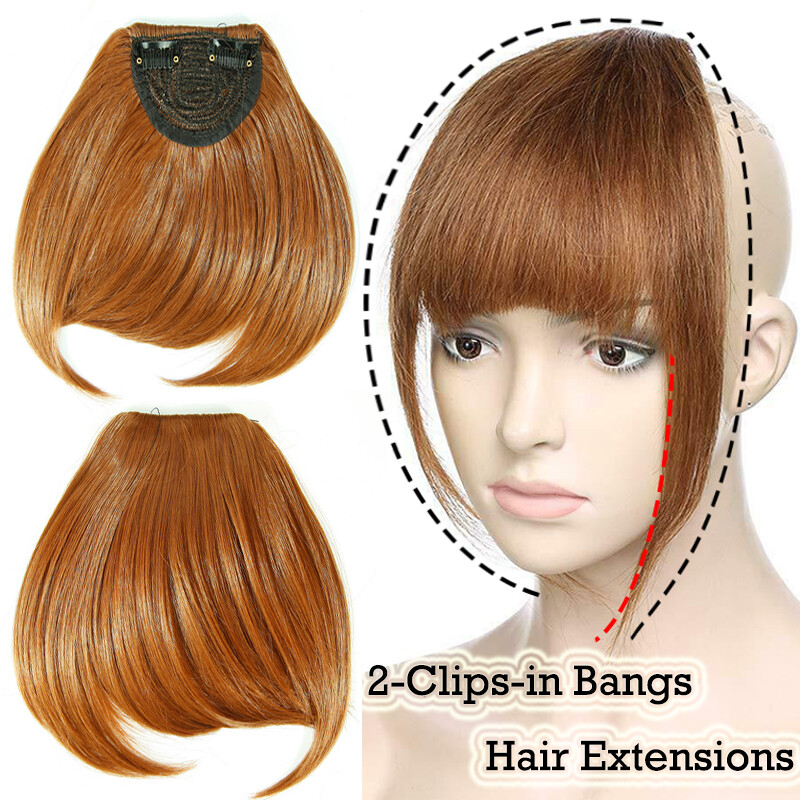 Fake Bangs Hair Clip on Front Neat Bang Fringe Hair Extensions AS Real Hair US