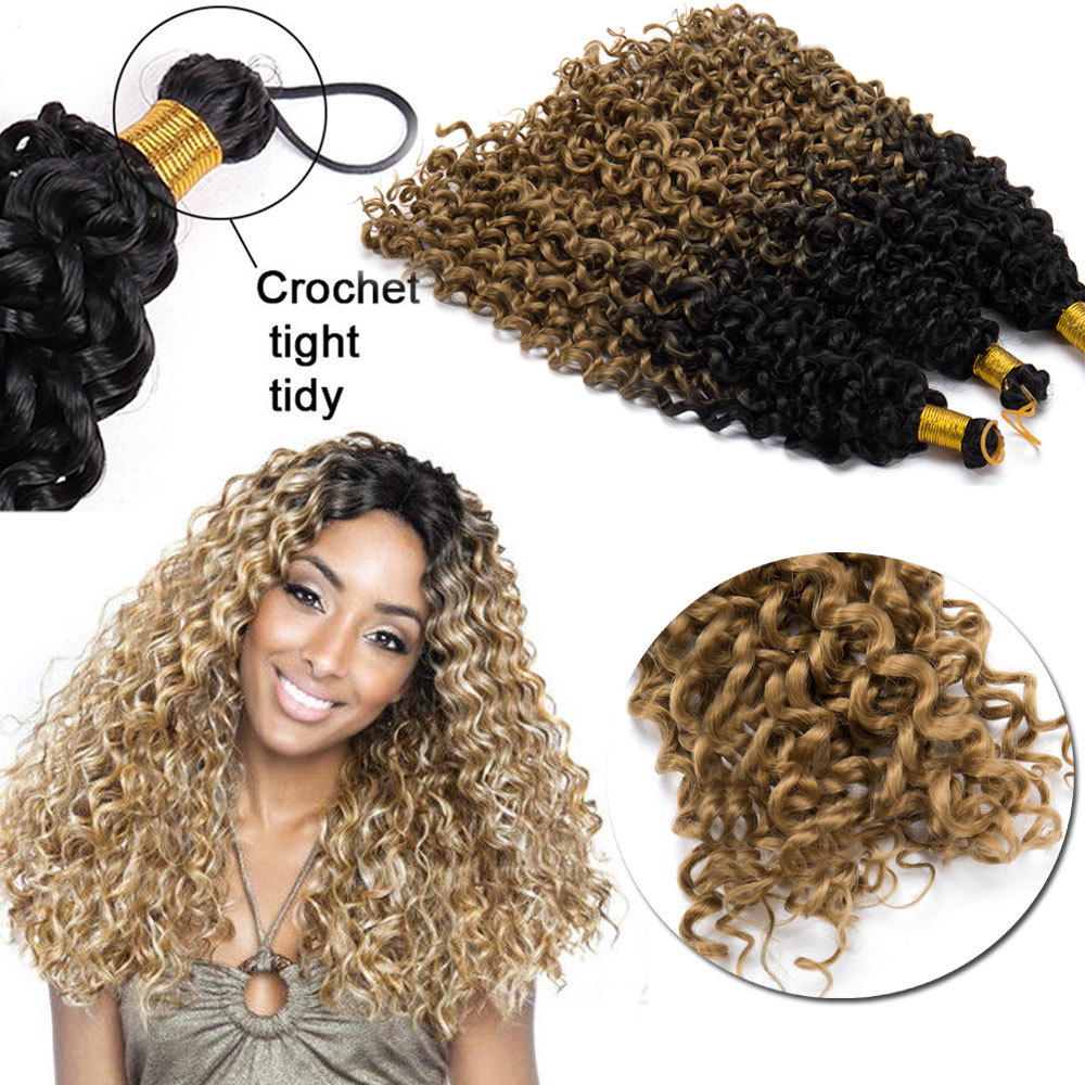 3/5Packs Marlybob Deep Wave Curly Afro Crochet Braiding Hair Extensions As Human